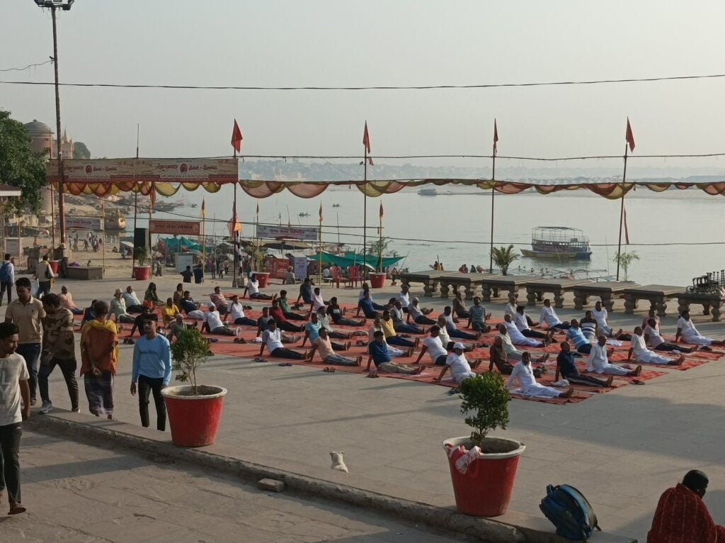 Yoga asan at Assi Ghat Varanasi best - Varanasi Best Images Free Downloads Yoga asan at Assi ghat Varanasi best scaled